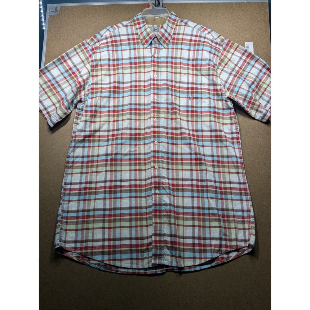 Cinch Mens XXL Plaid Button Down Shirt Short Sleeve Big and Tall Western Red